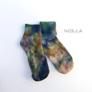 Kids Tie Dye Socks Camo Nebula Olive Navy Bronze Hand Dyed Socks Ice Dye Sox M